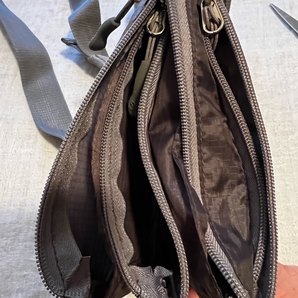 Travelon fanny pack in gray. Small, lightweight, roomy. - Picture 4 of 6